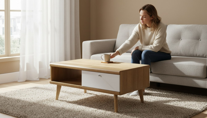 Moderne salontafel Tafel Bank ontwerp Tafels Hout Woonkamer Bijzettafel