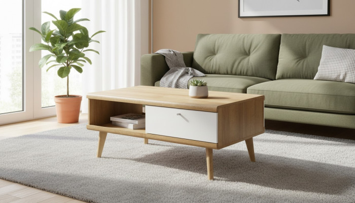 Moderne salontafel Tafel Bank ontwerp Tafels Hout Woonkamer Bijzettafel