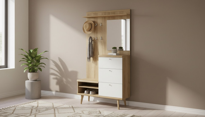 Garderobe Gang Garderobe Hangende opslag aan de muur Deurgarderobes & haken Set