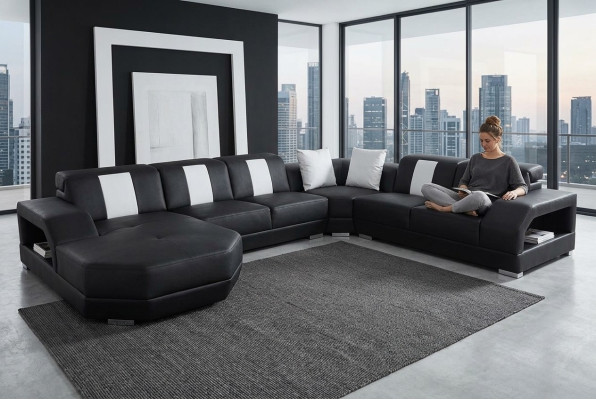 Ontdek tijdloze elegantie Onze moderne U-vormige bank Modern Design