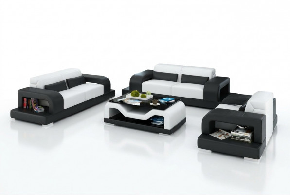 Leren bank bankstel woonlandschap 3+2+1 zits garnituur Ontwerp Modern Bank met USB