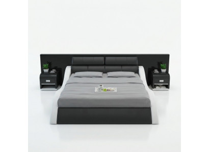 Waterbed Hotel tweepersoonsbedden met USB Compleet lederen waterbedbekleding