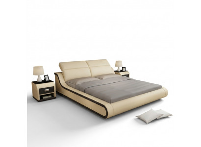Waterbed hotel tweepersoonsbedden met USB compleet lederen bed gestoffeerd waterbed