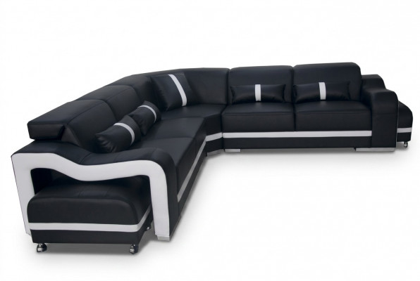 Leren bankstel woonkamerset modern design hoekbank L-vorm +USB nieuw