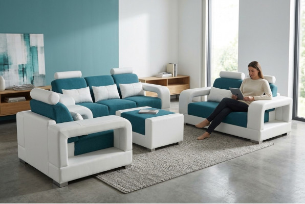 Sofa Bank Bekleding Woonlandschap Zitmeubel Set Garnituur 3+2+1 Banken met USB