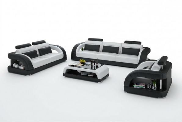 Ontwerp leren bankstel bankstellen 3+2+1 zits set bankstel bankstel bankstel USB.