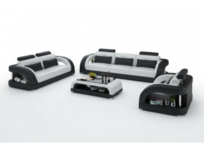 Ontwerp leren bankstel bankstellen 3+2+1 zits set bankstel bankstel bankstel USB.