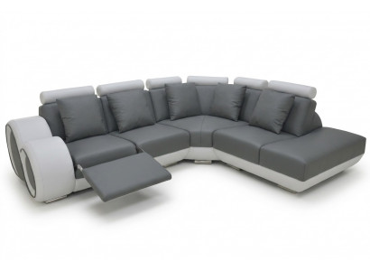 Leren bank bankstel woonlandschap hoekbankstel design moderne bank + USB Nieuw hoekbank