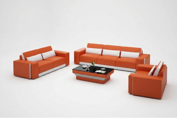 Leren bankstel met USB, bank woonlandschap bankstel bankstel design modern.