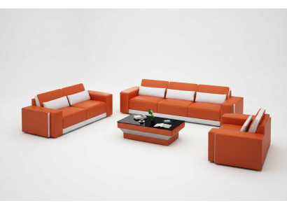 Leren bankstel met USB, bank woonlandschap bankstel bankstel design modern.