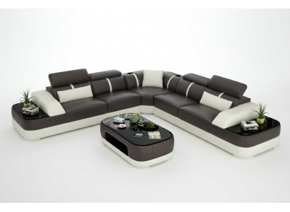 Leren bankstel bekleding zithoek bankstel woonlandschap woonkamer bank met USB.