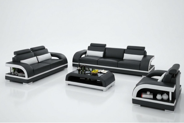 Designer bankstel leren bank USB-set 3+2+1 set Bank Bank Nieuw Garnituren