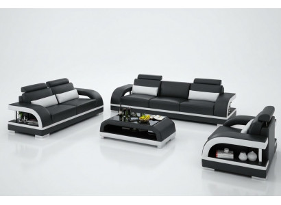 Designer bankstel leren bank USB-set 3+2+1 set Bank Bank Nieuw Garnituren