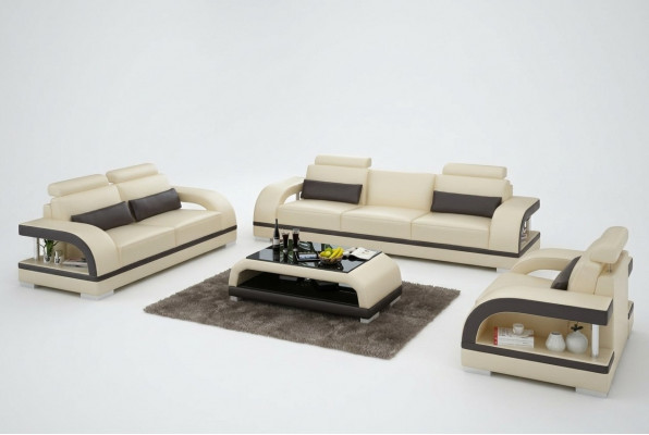 Ontwerper bankstel leren bankstel met USB set 3+2+1 set bank bankstel garnituur sofa garnituren