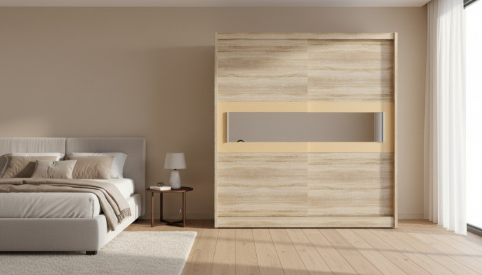 Ontwerp kledingkast schuifkasten hout zwevende kledingkast deuren