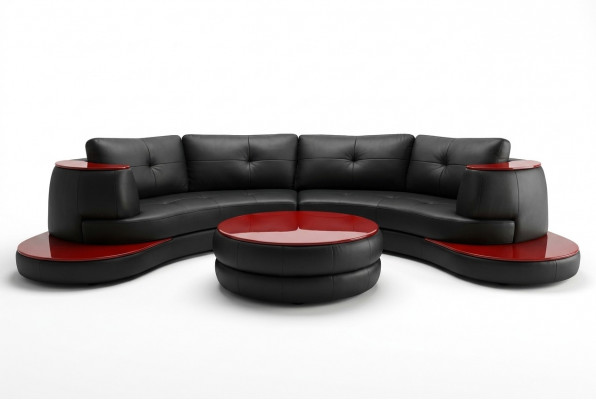 Designer Ronde USB hoekbank woonlandschap Ronde bank leren bankbank U-vorm