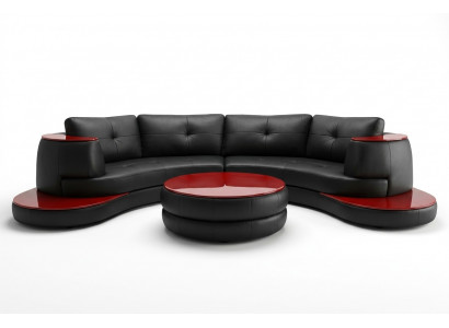 Designer Ronde USB hoekbank woonlandschap Ronde bank leren bankbank U-vorm