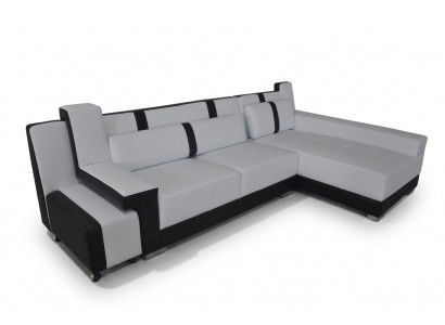 Eckbank + USB Bankkissen Eck-Sitzgarnitur Wohnlandschaft LED L-vorm A1118C