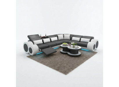 Leren bank Woonkamer Hoekbank Modern Ontwerp Bank met USB Relax功能