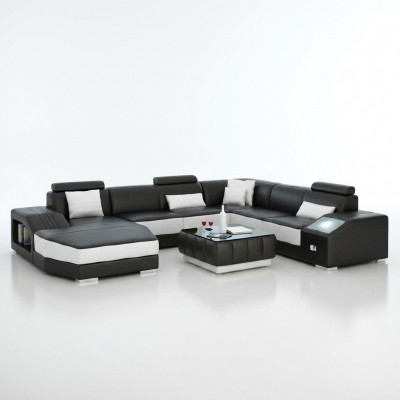 Woonlandschap hoekbank met USB lederen bank bank bank bank bank!