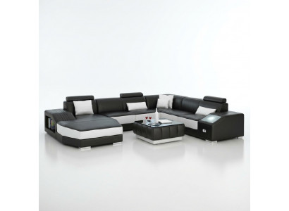 Woonlandschap hoekbank met USB lederen bank bank bank bank bank!