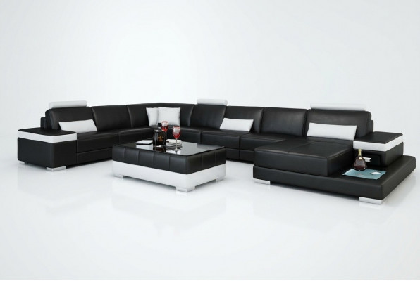 Woonlandschap Bank Bekleding Hoekbank Designer Leren Bank Grote Bank met USB