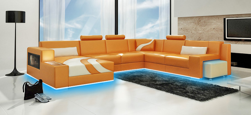Hoekbank Bekleding Designer Bank Hoekbank Bank Moderne Banken U Vorm Leer + USB