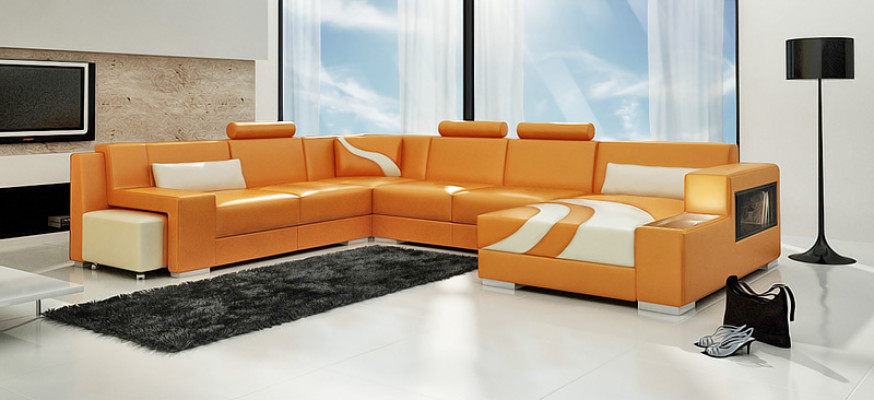 Hoekbank Bekleding Designer Bank Hoekbank Bank Moderne Banken U Vorm Leer + USB