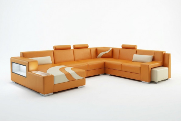 Hoekbank Bekleding Designer Bank Hoekbank Bank Moderne Banken U Vorm Leer + USB