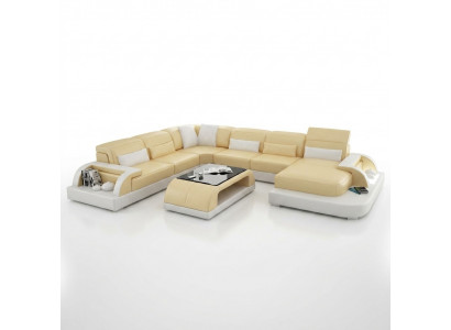 Hoekbank Beklede Bank Hoekbank Bank Moderne Designer Banken U-vorm Leder +USB