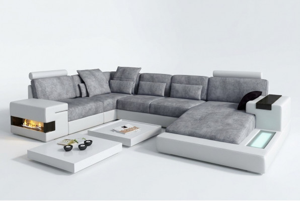 Textiel bankstel USB-bekleding hoekbank lounge set leren bankstel design bankstel