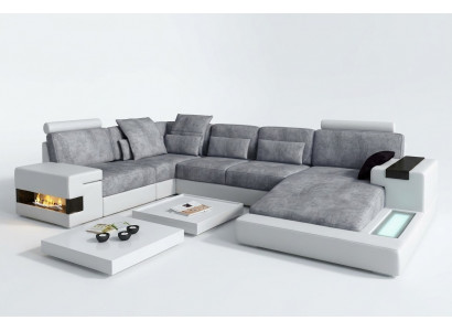 Textiel bankstel USB-bekleding hoekbank lounge set leren bankstel design bankstel