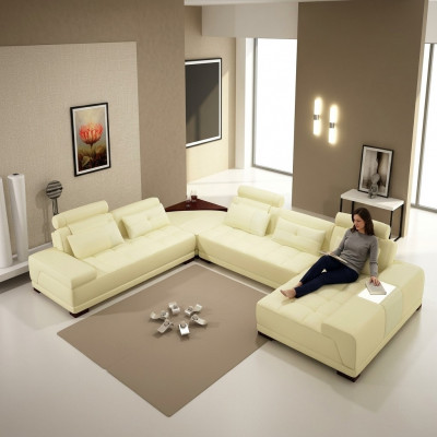 Woonlandschap bank bekleding hoekbank designer lederen bankstel Grote bank Nieuw + USB