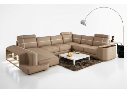 Je vindt onze U-vormige leren bank Modern in een exquise designerstijl