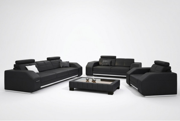 Leren bank met USB bankstel 3+2+1 Lederen Bank Bekleding Zitbank Designer Set