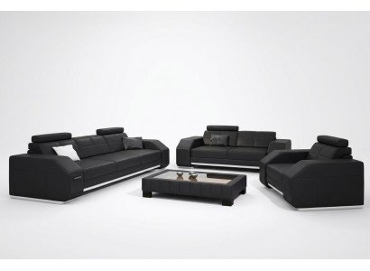 Leren bank met USB bankstel 3+2+1 Lederen Bank Bekleding Zitbank Designer Set