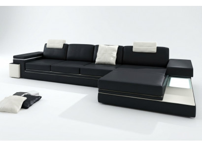 Leren bank met USB woonlandschap XXL hoekbank Bigsofa design bank designersbank