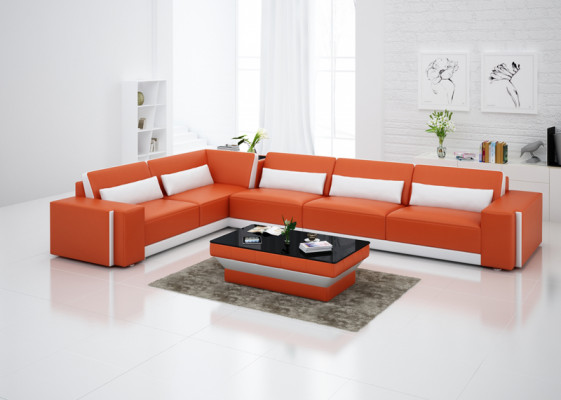 Ontwerp hoekbank bank leder multifunctionele woonlandschap textiel bekleding