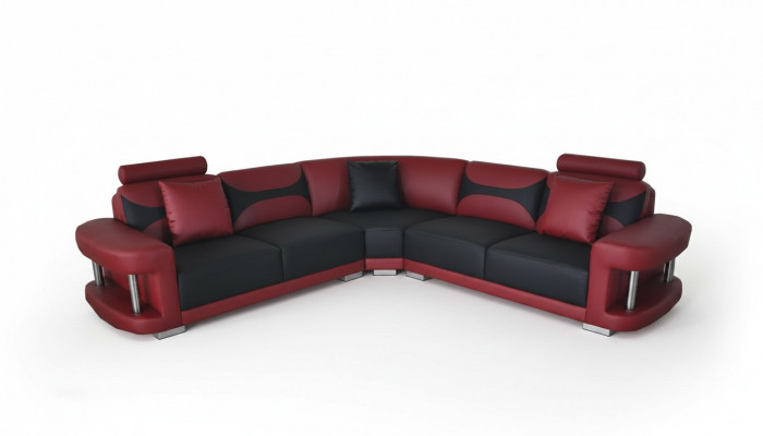 Lederen moderne XXL bank woonlandschap leren bankstel hoekbank met USB.