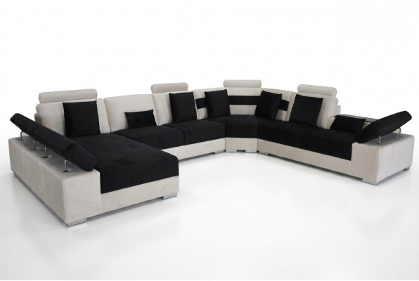 Hoekbank L-vorm Gele hoekbank Hoekbank met bedlade Bank woonlandschap