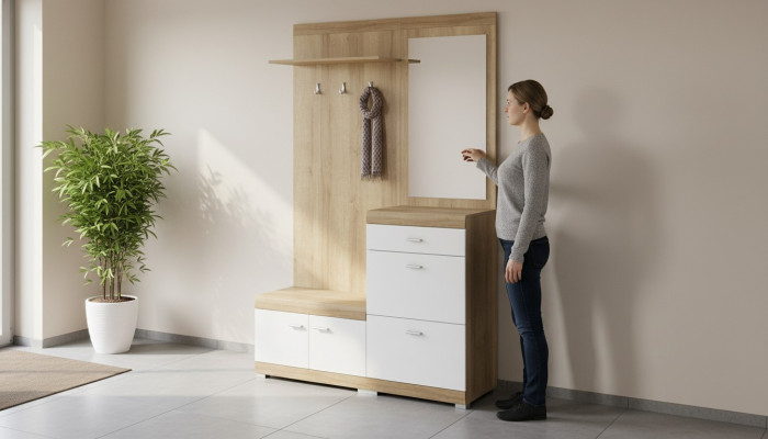 Garderobe Garderobenset Hal Dielen Set Opslagkast Deur Nieuw