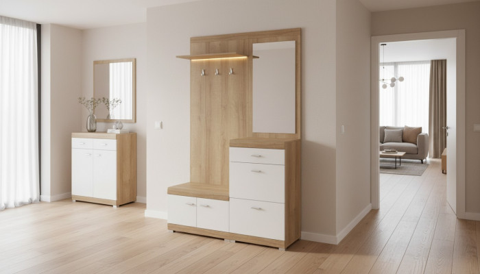 Garderobe Garderobenset Hal Dielen Set Opslagkast Deur Nieuw