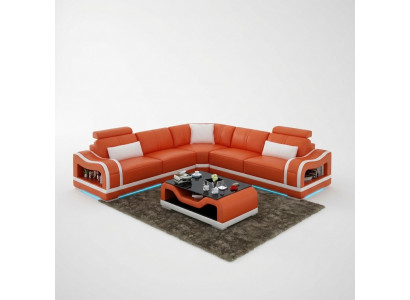 Leren bank Bank Woongebied Hoekbank Hoeksalon Modern ontwerp bank met USB
