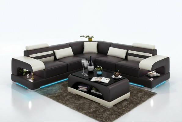 Leren Zachte Bank Woonlandschap Hoekbank Hoekstel Ontwerp Modern Bank USB