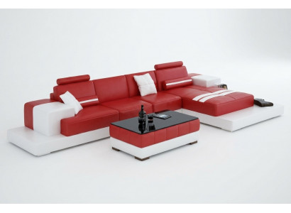 Exclusieve elegante hoekbank in L-vorm rood design voor stijlvolle woonruimtes