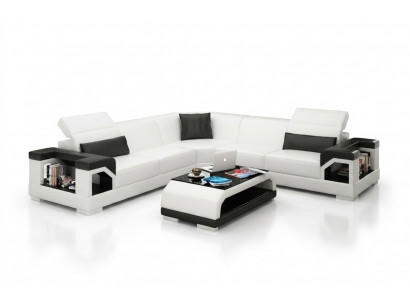 Ledersofa Bank Woonlandschap Hoekbank Hoekbank Ontwerp Modern Bank met USB