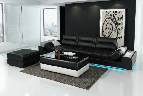 XXL Grote Bank Lounge Club 3+3 Zits Multifunctionele Bank Lederen Bank + USB + LED  XXL Grote Bank Lounge Club 3+3 Zits Multifunctionele Bank Lederen Bank + USB + LED