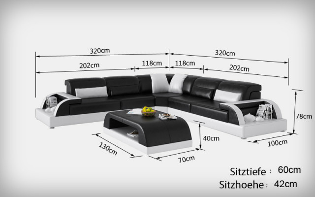 Leren bank Bank Woonlandschap Hoekbank Hoek Set Design Modern Bank USB Wit  Leren bank Woonlandschap Hoekbank Hoek Set Ontwerp Moderne Bank USB Wit