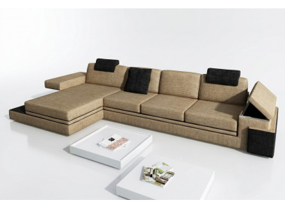 Modern woonkamerdesign bankstel van textiel stof met LED-verlichting + USB