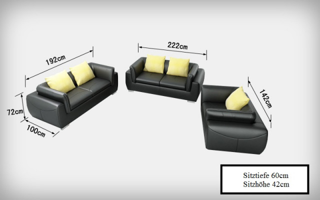 Leren bankstel met USB woonlandschap 3+2+1 zits set Modern design bankstel